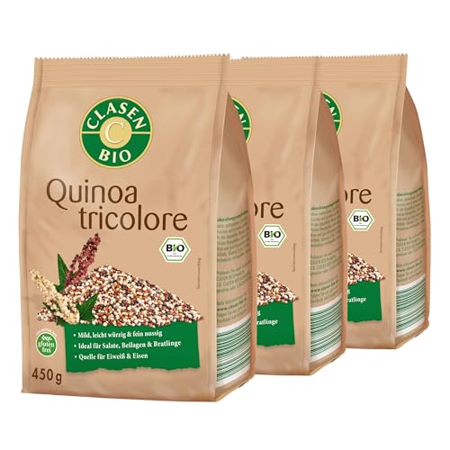 3x CLASEN BIO Quinoa Tricolore - Fairtrade, vegan und glutenfrei, biologischer Anbau - 450 g 3x CLASEN BIO Quinoa Tricolore - Fairtrade, vegan und glutenfrei, biologischer Anbau - 450 g von Clasen Bio