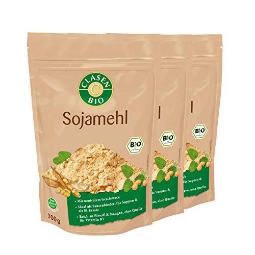 3x CLASEN BIO Sojamehl, fein gemahlen, vegan - 300 g 3x CLASEN BIO Sojamehl, fein gemahlen, vegan - 300 g von Clasen Bio