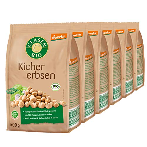 6x CLASEN BIO Demeter Kichererbsen, getrocknet - 500 g 6x CLASEN BIO Demeter Kichererbsen, getrocknet - 500 g von Clasen Bio