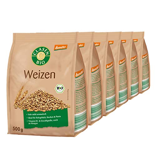6x CLASEN BIO Demeter Weizen, naturbelassen, vegan, ganzes Korn - 500g 6x CLASEN BIO Demeter Weizen, naturbelassen, vegan, ganzes Korn - 500g von Clasen Bio