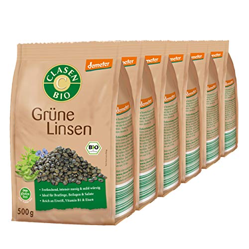 6x CLASEN BIO Demeter grüne Linsen - 500g 6x CLASEN BIO Demeter grüne Linsen - 500g von Clasen Bio