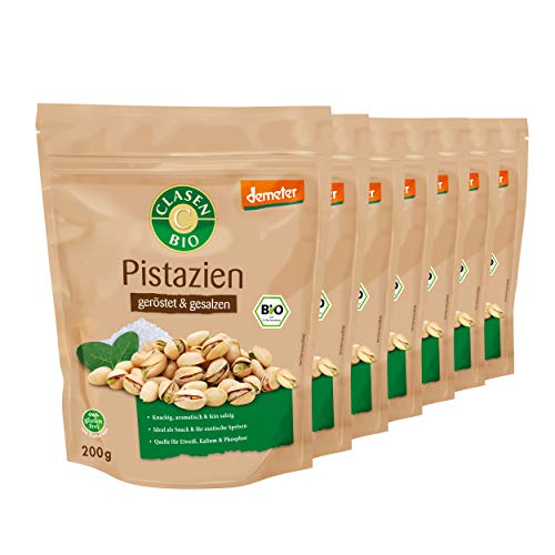 7x CLASEN BIO Demeter Pistazien geröstet und gesalzen - 200g 7x CLASEN BIO Demeter Pistazien geröstet und gesalzen - 200g von Clasen Bio