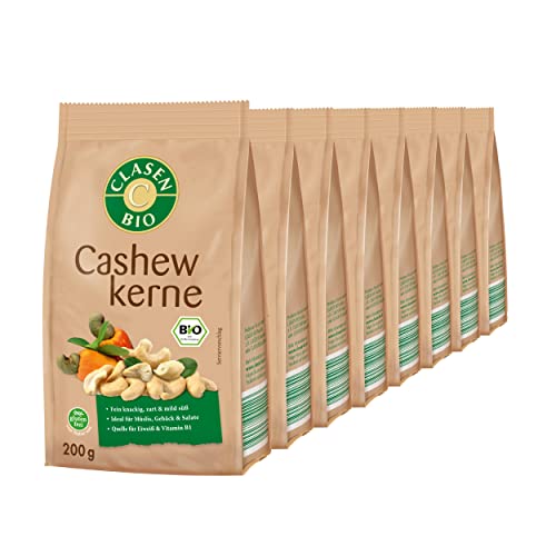 8x CLASEN BIO Cashewkerne - 200g 8x CLASEN BIO Cashewkerne - 200g von Clasen Bio