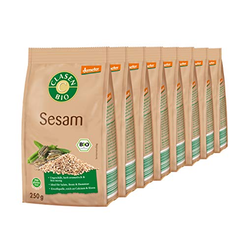 8x CLASEN BIO Demeter Sesam, ungeschält - 250 g 8x CLASEN BIO Demeter Sesam, ungeschält - 250 g von Clasen Bio