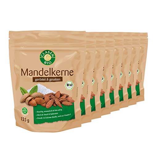 8x CLASEN BIO Mandelkerne geröstet und gesalzen - 125g 8x CLASEN BIO Mandelkerne geröstet und gesalzen - 125g von Clasen Bio