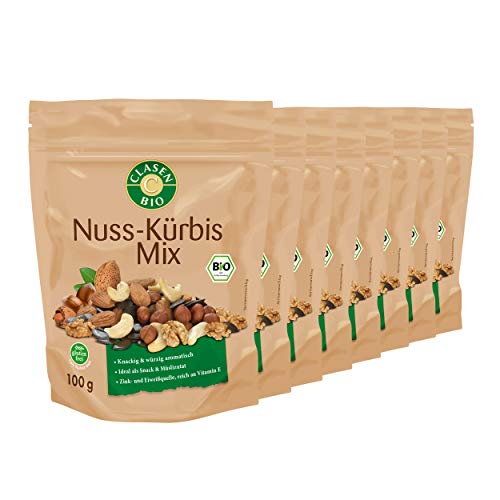 8x CLASEN BIO Nuss-Kürbis-Mix – von Natur aus vegan und glutenfrei, biologischer Anbau - 100 g 8x CLASEN BIO Nuss-Kürbis-Mix – von Natur aus vegan und glutenfrei, biologischer Anbau - 100 g von Clasen Bio