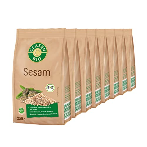 8x CLASEN BIO weißer Sesam ungeschält, biologisch, vegan und glutenfrei - 250 g 8x CLASEN BIO weißer Sesam ungeschält, biologisch, vegan und glutenfrei - 250 g von Clasen Bio