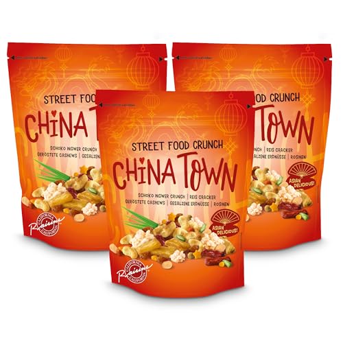 Street Food Crunch - China Town Knabbermix Set exotisch & orientalisch 3x200g - Knabbermischung mit Schoko-Ingwer-Crunch, Reis Cracker, geröstete Cashews – Süß, scharf & salzig – Snack-Mix China style Street Food Crunch - China Town Knabbermix Set exotisch & orientalisch 3x200g - Knabbermischung mit Schoko-Ingwer-Crunch, Reis Cracker, geröstete Cashews – Süß, scharf & salzig – Snack-Mix China style von Clasen Bio
