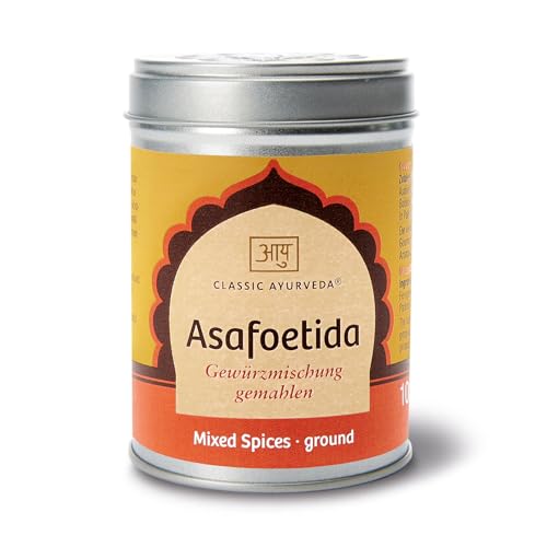 Classic Ayurveda Asafoetida Gewürz - 100 g - Asant, Hing – der perfekte Knoblauchersatz, Gewürzmischung mit kraftvollem Aroma in Aromaschutzdose von Classic Ayurveda