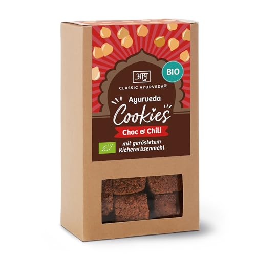 Classic Ayurveda - Bio Ayurveda Cookies Choc & Chili - 150 g - Exotisch würzige Kekse aus Kichererbsenmehl von Classic Ayurveda