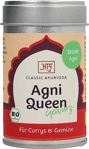 Classic Ayurveda | Bio | Agni Queen | Für Currys und Gemüse | Nach ayurvedischer Rezeptur | Gewürzmischung | 100 g (2 x 50 g) von Classic Ayurveda
