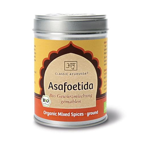 Classic Ayurveda Bio Asafoetida Gewürz - 300 g - Asant, Hing – der perfekte Knoblauchersatz, Gewürzmischung mit kraftvollem Aroma in Aromaschutzdose von Classic Ayurveda