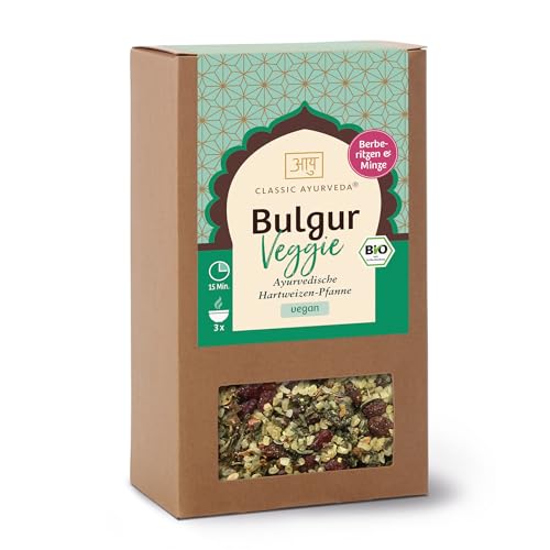 Classic Ayurveda – Bio Ayurvedischer Bulgur Veggie – 240 g – Fertigmischung aus dampfgegartem Hartweizen für Pfannengerichte, Salate und Füllungen von Classic Ayurveda