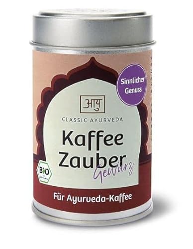 Classic Ayurveda Bio Kaffee Zauber | Gewürzmischung | Bindet Säure | Aromaschutzdose | Vegan | Ohne Konservierungsstoffe | 2 x 50 g = 100 g von Classic Ayurveda