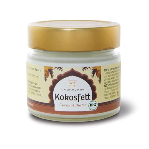 Classic Ayurveda - Bio Kokosfett (VCO) - 180 ml - 100% Natives Kokosfett mit Kokosgeschmack, ideal zum Braten und Backen von Classic Ayurveda