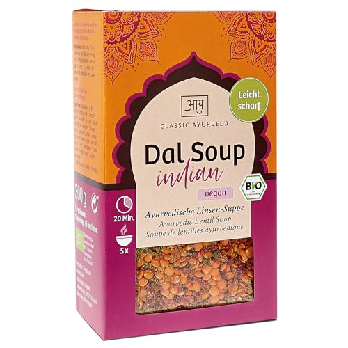 Classic Ayurveda - Bio Dal Soup Indian - 300 g - Leicht scharf mit ayurvedischen Gewürzen und Bio-Gemüsen, fertig in 20 Minuten Classic Ayurveda - Bio Dal Soup Indian - 300 g - Leicht scharf mit ayurvedischen Gewürzen und Bio-Gemüsen, fertig in 20 Minuten von Classic Ayurveda