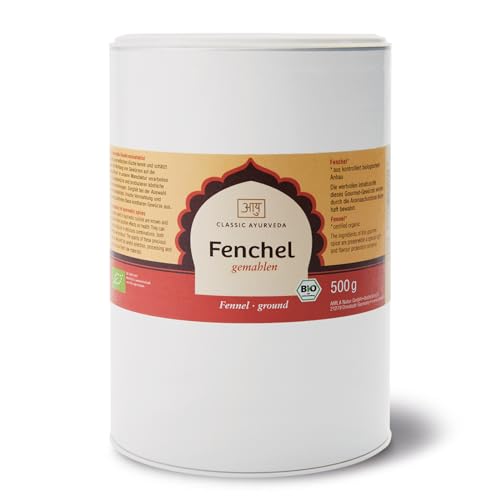 Classic Ayurveda - Bio Fenchel gemahlen - 500 g - Süßlich-herbes Gewürz mit vielfältiger Verwendung von Classic Ayurveda