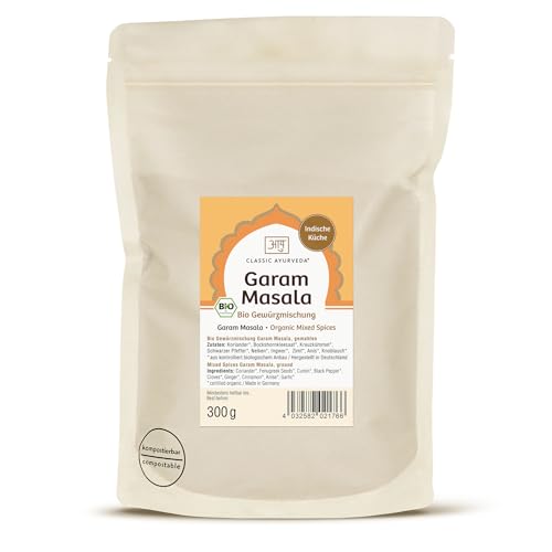 Classic Ayurveda - Bio Garam Masala Gewürzmischung - 300 g - Authentisch indischer Geschmack für Gemüse und Hülsenfrüchte Classic Ayurveda - Bio Garam Masala Gewürzmischung - 300 g - Authentisch indischer Geschmack für Gemüse und Hülsenfrüchte von Classic Ayurveda