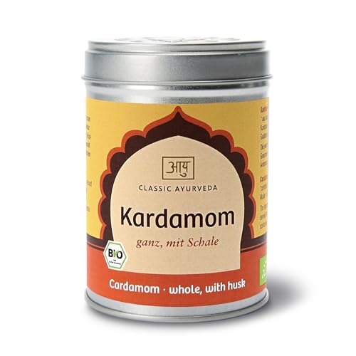 Classic Ayurveda - Bio Kardamom ganz mit Schale - 70 g - Altes und wertvolles Gewürz für Küche und Backen von Classic Ayurveda