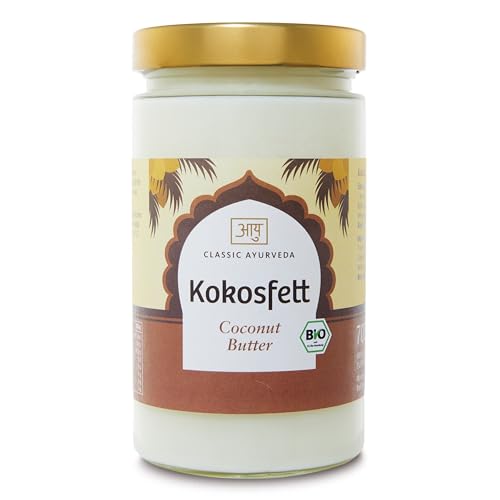Classic Ayurveda - Bio Kokosfett - 700 ml - Hitzebeständig und geschmacksneutral, perfekt für die Küche zum Backen, Braten und Frittieren von Classic Ayurveda