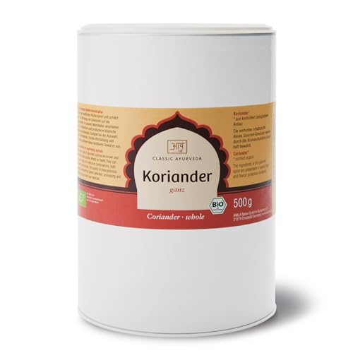 Classic Ayurveda - Bio Koriander ganz - 500 g - Harmonisiert Pitta mit kräftigem Aroma von Classic Ayurveda