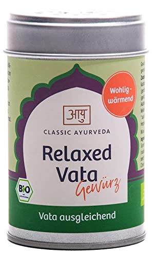Classic Ayurveda Relaxed Vata Gewürz | Bio | Vata ausgleichend | Vegan | Glutenfrei | Aromaschutzdose | 2 x 50 g = 100 g von Classic Ayurveda