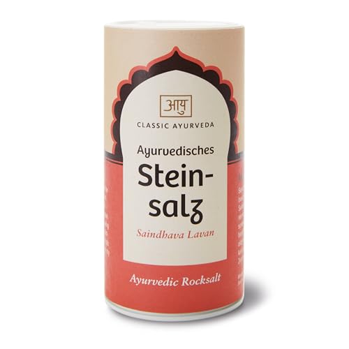 Classic Ayurveda - Steinsalz gemahlen im Streuer - 200 g - Hochwertiges Salz aus dem Vorgebirge des Himalaya mit hohem Mineralienanteil von Classic Ayurveda