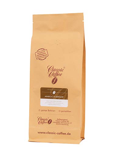 Arabica, 2 x geröstet - 500g - Ganze Bohne von Classic Caffee