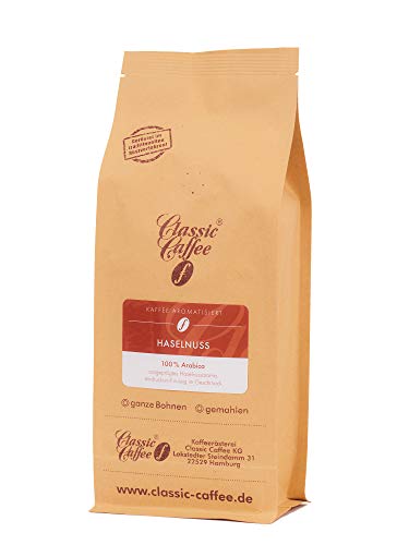 Aromatisierter Kaffee - Haselnuss - 1000g - Ganze Bohne von Classic Caffee