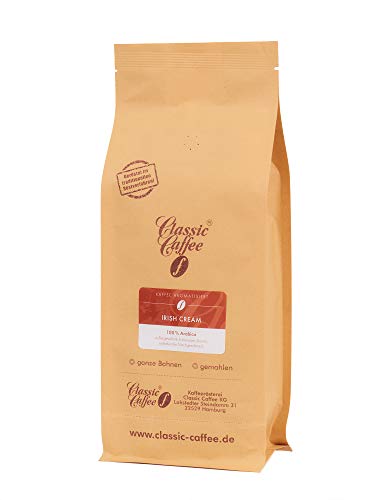 Aromatisierter Kaffee - Irish Cream - 1000g - Ganze Bohne von Classic Caffee