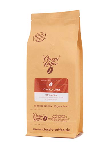 Aromatisierter Kaffee - Schoko-Chili - 1000g - Ganze Bohne von Classic Caffee