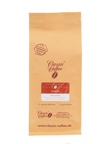 Aromatisierter Kaffee - Vanille - 1000g - Ganze Bohne von Classic Caffee