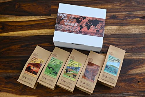 Classic Caffee - Premium Kaffee Weltreise Probierset 5x200g Kaffee-Geschenkset aus aller Welt - Kaffeeliebhaber Geschenk- 100% Arabica - mittlere Röstung (Gemahlen) von Classic Caffee