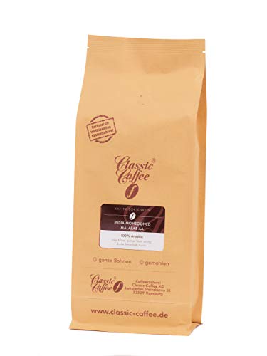 India Monsooned Malabar AA - 1000g - Ganze Bohne, 100% Arabica, sehr wenig Säure von Classic Caffee