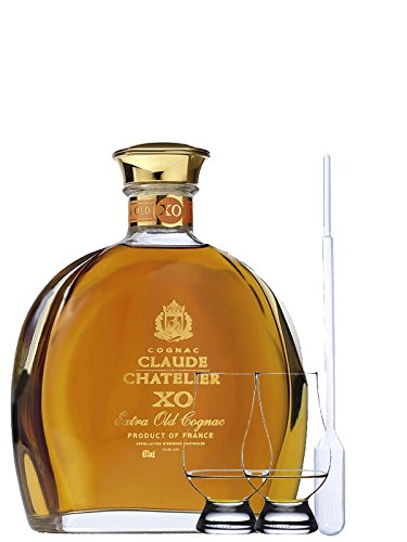 Claude Chatelier Cognac XO mit Etui 0,7 Liter + 2 Glencairn Gläser und Einwegpipette von Claude Chatelier Cognac XO mit Etui 0,7 Liter + 2 Glencairn Gläser und Einwegpipette