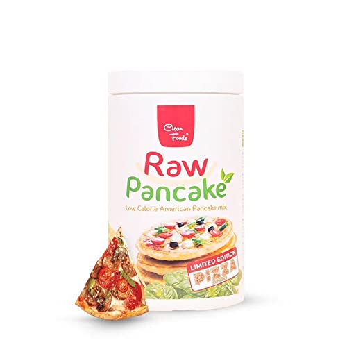 CleanFoods 21 Kalorien Pancake l Pizza Geschmack 425 g I Nur 21 Kalorien pro Pancake I Glutenfrei Zuckerfrei Fettfrei l Zubereitung in 2 Minuten l Ideal für Pizza von Clean Foods