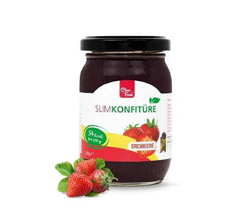 3 x CleanFoods 6 Kalorie Konfitüre I Fruchtmarmelade l Erdbeer l 235g I frei von Gentechnik und zugesetzdem Zucker I nur 5.4 Kcal/10 g l Vegan 3 x CleanFoods 6 Kalorie Konfitüre I Fruchtmarmelade l Erdbeer l 235g I frei von Gentechnik und zugesetzdem Zucker I nur 5.4 Kcal/10 g l Vegan von Clean Foods