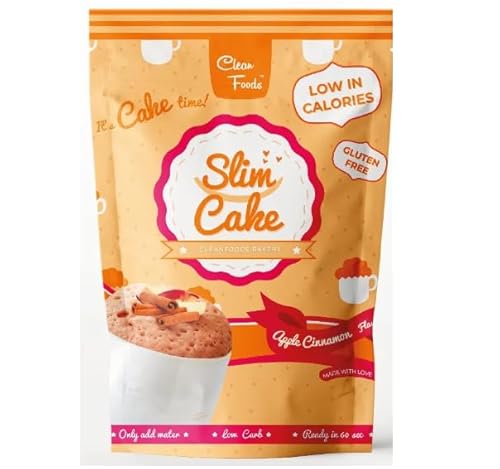 3 x CleanFoods SlimCake 70 Kalorien Tassenkuchen l Apfel-Zimt Geschmack l 5 Tassenkuchen I Konjac Glucomannan I Glutenfrei I Zuckerfrei I in 60 Sekunden zubereitet l Mugcake von Clean Foods