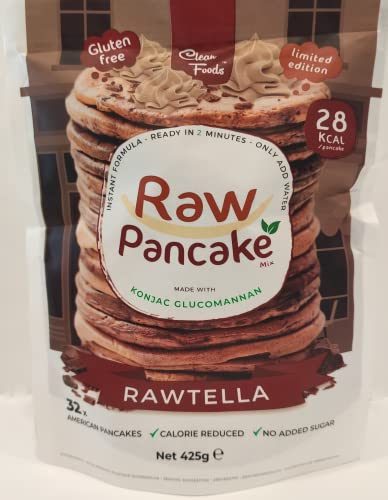 Cleanfoods 28 Kalorien Pfannkuchen l Pancake l Schokolade Haselnuss l 425 g l 32 Pfannkuchen l 28 Kalorien/Pfannkuchen l Konjac/Glucomannan-Konjak l Zubereitung in 2 Minuten von Clean Foods