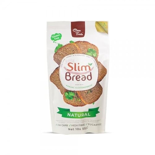 CleanFoods 85 Kalorien Brotmischung zum Backen I 10 x 50g (10 x Brot) I nur 85 Kalorien/15g Ballaststoffe je gebackenem Brot I Zubereitung in 15 Minuten I Glutenfrei von Clean Foods