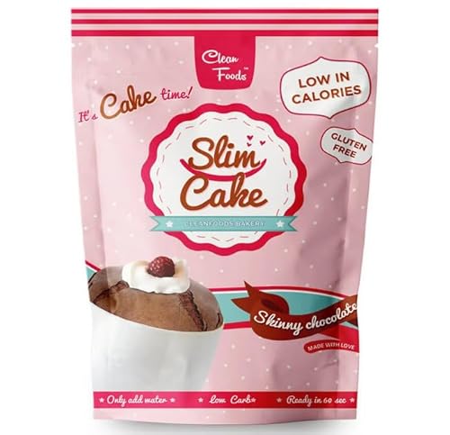 CleanFoods SlimCake Tassenkuchen Schoko 5 x 50g I Konjac Glucomannan I nur 67 Kalorien je 100g Kuchen I frei von Gluten I Zuckerfrei I in 60 Sekunden zubereitet von Clean Foods