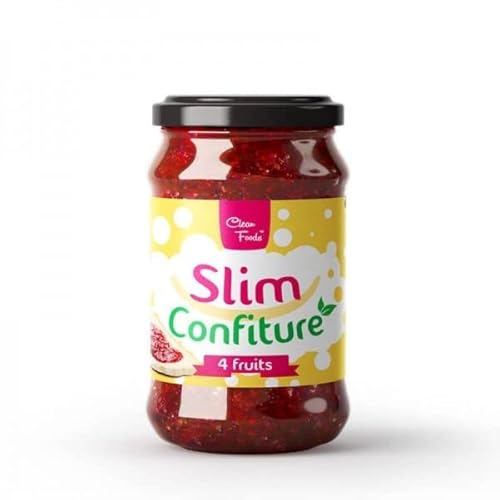 3 x CleanFoods Slim Konfitüre 4fruits 4 Früchte230g I Früchtemarmelade I frei von Gentechnik und Zucker I nur 59 Kalorien pro 100g l Vegan von Clean Foods