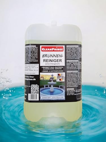 CleanPrince Brunnenreiniger 5 Liter | Brunnen Springbrunnen Wasserklärung Reiniger Gartenbrunnen klären Brunnenklar Brunnenfresh von CleanPrince