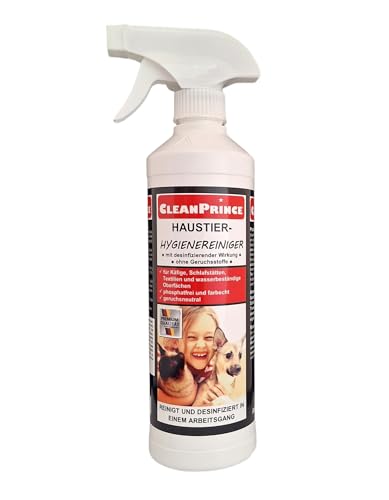 Haustier-Hygiene-Reiniger 0,5 Liter für Käfige, Stall, Transportboxen | Reinigungsmittel Desinfektion Reinigungsspray Geruchsneutralisierer Pets Hunde Katzen Hasen Haustier-Hygiene-Reiniger 0,5 Liter für Käfige, Stall, Transportboxen | Reinigungsmittel Desinfektion Reinigungsspray Geruchsneutralisierer Pets Hunde Katzen Hasen von CleanPrince