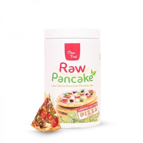 CleanFoods 21 Kalorien Pancake l Pizza Geschmack 425 g I Nur 21 Kalorien pro Pancake I Glutenfrei Zuckerfrei Fettfrei l Zubereitung in 2 Minuten l Ideal für Pizza von Clean Foods