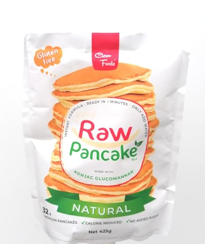 CleanFoods Pfannkuchen raw Pancake natural vegan 425g Packung I Konjac Glucomannan I nur 70 kcal pro 100 g I Zubereitung in 2 Minuten von Cleanfoods