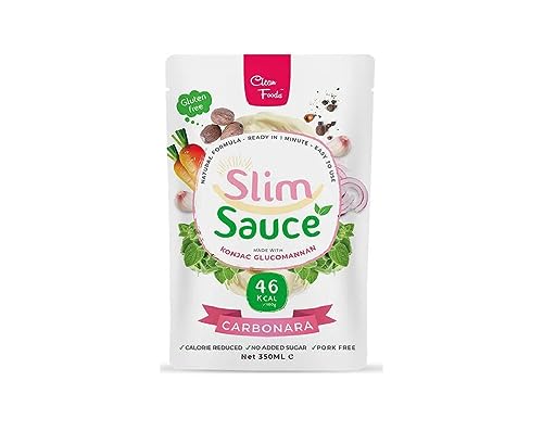CleanFoods SlimSauce Carbonara 350ml I Pasta Sauce mit nur 46 Kalorien/100g I glutenfrei von Cleanfoods