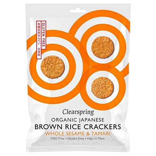 2x Clear Bio-Voll Sesam Braunen Reis-Cracker 40G von Clearspring