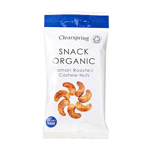 6 x Clearspring Organic Tamari Roasted Cashew Nuts Snack 30g von Clearspring