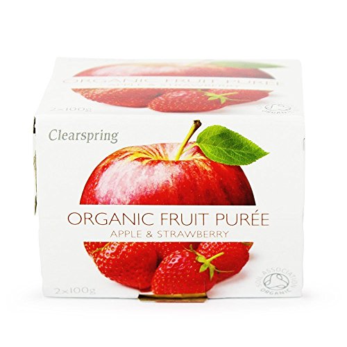 Clear Bio-Apfel-Erdbeer-Püree (2x100g) - Packung mit 2 von Clearspring